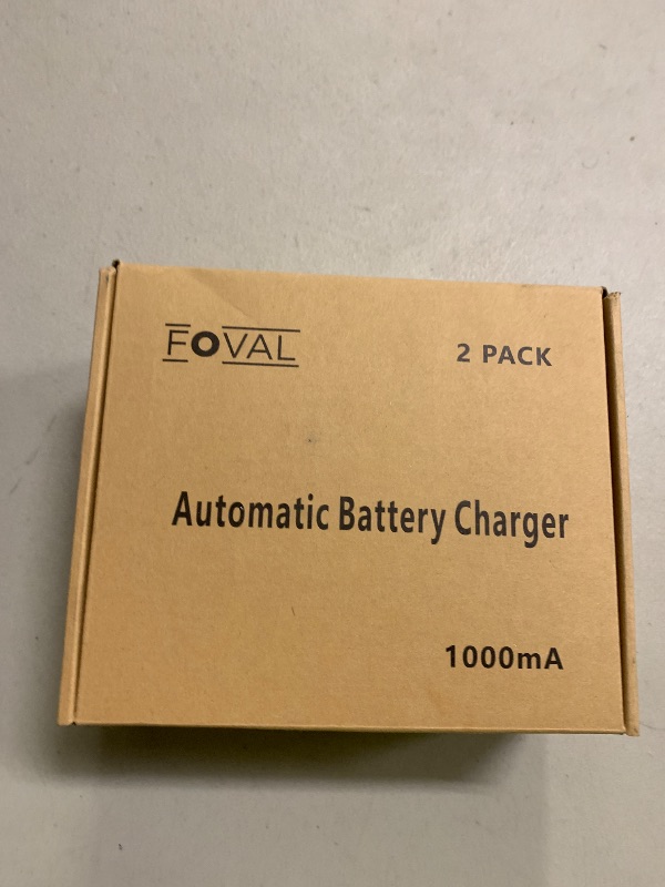 Photo 1 of [2-Pack] FOVAL Fully Automatic Trickle Charger, 1000mA 12V Smart car Battery Charger, Battery Maintainer, Float Charger for Motorcycle Car Lawn Mower Boat SLA ATV Wet Gel Cell Lead Acid Batteries