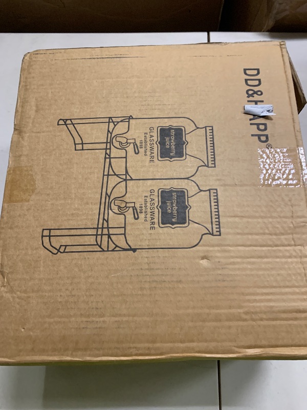 Photo 1 of 1 Gallon Glass Drink Dispensers For Parties 2PACK.Beverage Dispenser,Glass Drink Dispenser With Stand And Stainless Steel Spigot 100% Leakproof.Lemonade Dispenser With Ice Cylinder.Laundry Detergent