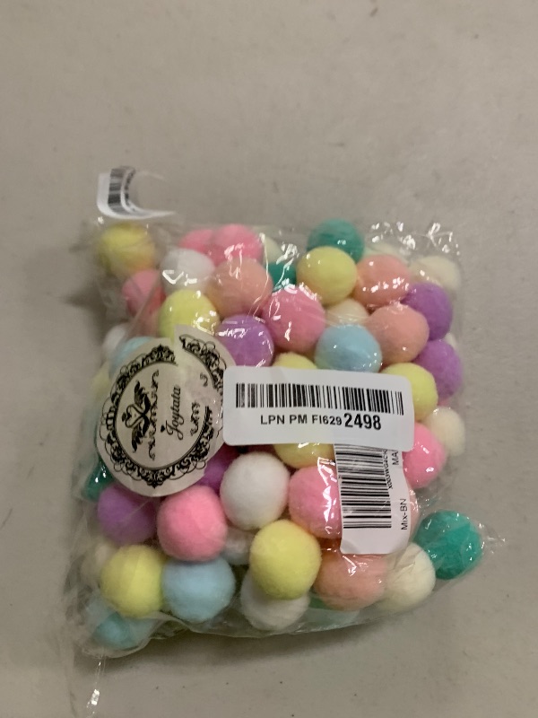 Photo 1 of 100pcs 1 inch Mix Colorful Craft Pom Poms Balls for Hobby Supplies and DIY Creative Crafts, Party Decorations