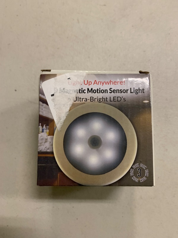 Photo 1 of 3 Pcs Motion Sensor Light Indoor, Searik Magnetic LED Night Light Battery Powered Step Lights Stair Closet Light Under Cabinet Lighting Stick On Anywhere Lamp for Home Kitchen Hallway Cabinet Bathroom