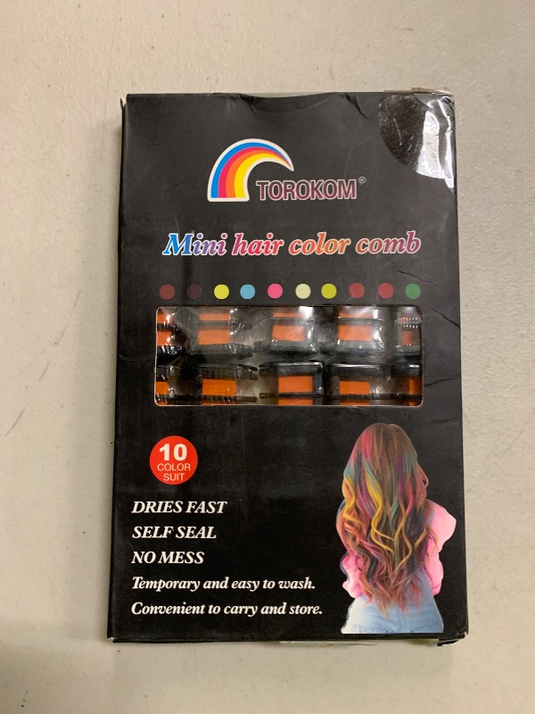 Photo 1 of 10 PCS Hair Chalk Comb for Girls,Kalolary Temporary Bright Washable Hair Color Comb Mini Hair Chalk for Kids, Non Toxic Hair Color Dye for Cosplay Christmas Theme Party DIY Hair Color(Orange)