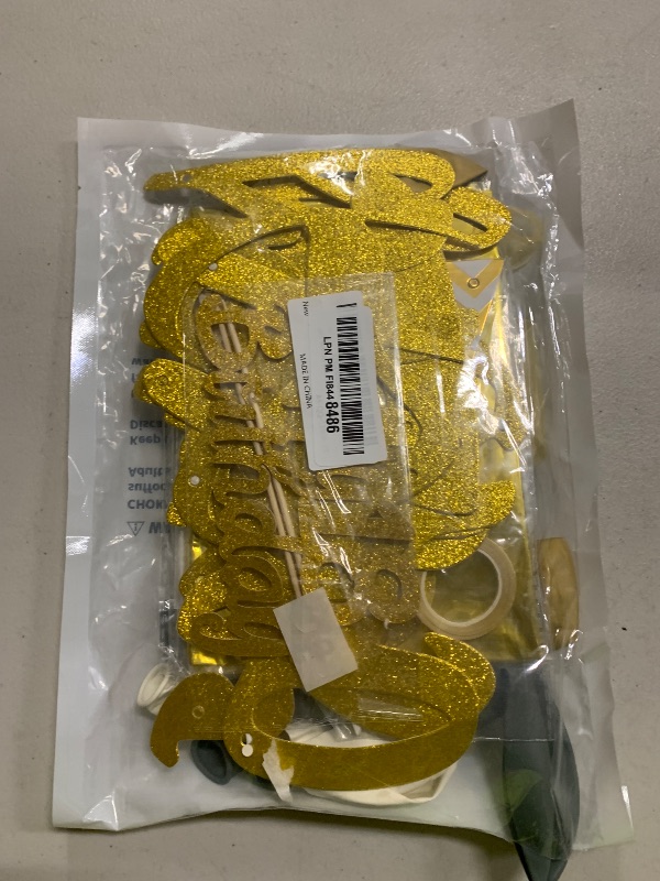 Photo 1 of 18th Birthday Decorations - Happy 18th Banner, Cake Topper, Foil Balloons in Sage Green, White, Gold for 18 Year Old Party