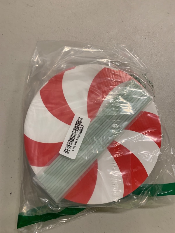 Photo 1 of 12Pcs Large Candy Christmas Tree Decorations Peppermint Lollipop Christmas Picks for Tree, 7.87" Red and White Candy Ornaments, Plastic Candyland Tree Topper for Xmas Holiday Party Vase Decor