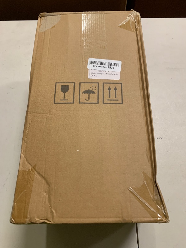 Photo 1 of 2 Gallon Beverage Dispenser with Stand and Lid, 18/8 Stainless Steel Spigot - Mason Jar Drink Dispensers with Lids, Glass Drink Dispensers for Parties