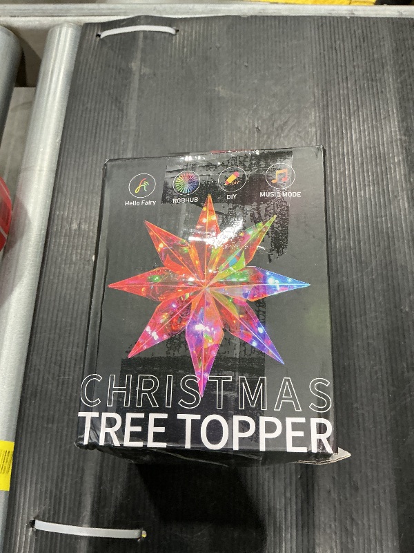 Photo 1 of *MISSING PARTS UNKNOWN*
Smart Christmas Tree Topper, 15.5 Inch 3D Holographic Bethlehem Star Tree Topper, App and Remote Control, RGB Color Changing, Music Sync, Dimmable for Xmas Tree Home Party Decor