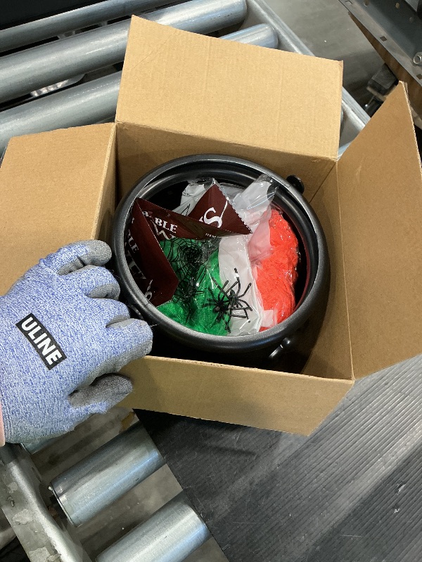 Photo 1 of Blvochnnt 109oz Halloween Candy Cauldron Set,Portable Witch Spooky Bucket with 3pcs Spider Webs for Decoration Indoor Table Spiderweb Decor Trick or Treat Party Supplies