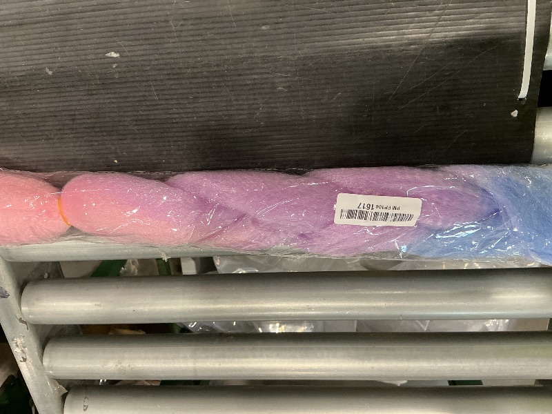 Photo 1 of VCKOVCKO Pink Jumbo Braid Crochet Braids Hair Extension Three Tone Ombre Color Rainbow Jumbo Braiding For Twist Braiding,Jumbo Box Braiding Hair 24",3 Bundles/Lot,Blue-Light purple-Pink