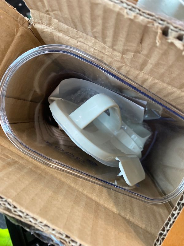 Photo 1 of **MISSING PARTS - Missing the lid**
P-ZOONPE Dog Food Storage Container, Pet Food Container with Airtight Pour Spout, Cat Food Storage Container with Measuring Cups, Portable Pet Food Container for Dogs, Cats, Birds?White?