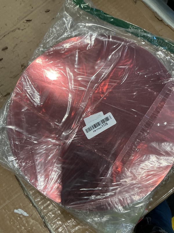 Photo 1 of *USED*
100 Pcs Round Rose Gold Placemats,13.3" Mirror Foil Decorative Place Mats Mirrored Disposable Paper Placemats for Dining Wedding Table Setting Holiday Party Table Decor