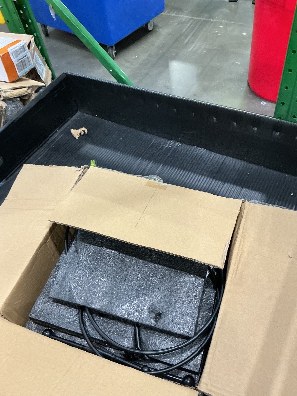 Photo 1 of *MINOR DAMAGE - USED*
Kanwone 3 Tiered Serving Stand with White Porcelain Plates, 10" Round Tray, Dessert Table Display Set, Black Metal Stand, Versatile & Durable