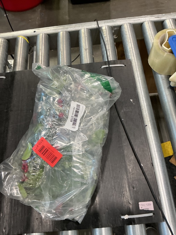 Photo 1 of 4pcs Christmas Candle Rings - 4in Candles Holders Christmas Centerpieces for Tables, Small Wreaths with Plaid Bow Snowy Eucalyptus Pines for Indoor Xmas Decorations