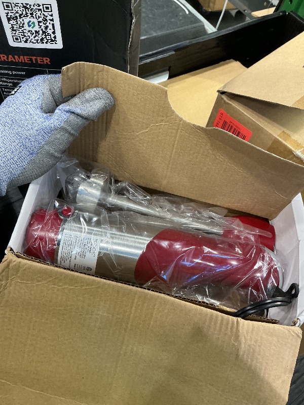 Photo 1 of **Missing**
KOIOS 5-in-1 Hand Immersion Blender, 1000W 12 Speed Handheld Blender Stick with Copper Motor Stainless Steel Blade, 600ml Mixing Beaker,500ml Food Processor, Whisk, Milk Frother, Non-BPA, Red