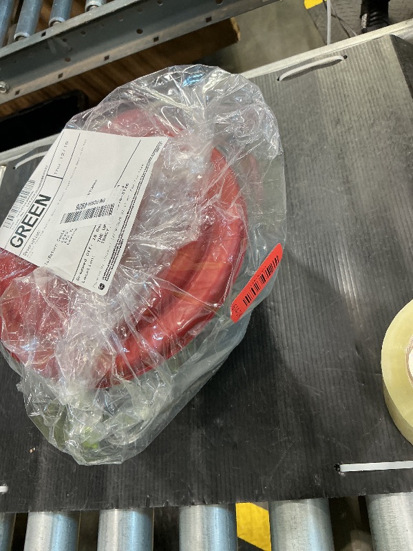 Photo 1 of ***CRACKED*** Anchor Hocking Batter Bowl, 2 Quart Glass Mixing Bowl with Red Lid