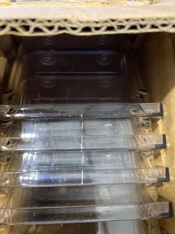 Photo 1 of ***MINOR DAMAGE*** Ravinte 6 Pack Drawer Organizer - 3" X 6" Plastic Storage Bins, Acrylic Organizers with Non-Slip Pads Clear Desk Storage Tray for Makeup, Jewelries, Kitchen Utensils, Bathroom and Office