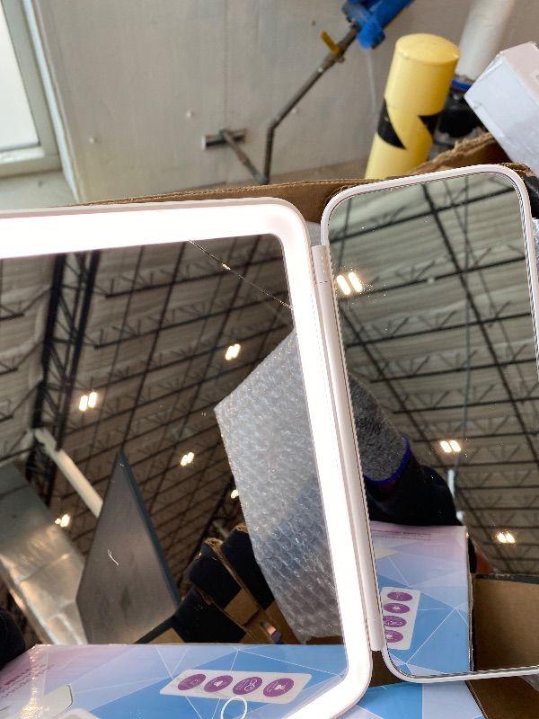 Photo 1 of **SEE PHOTOS**GOMIPURU Vanity Mirror with Lights, Lighted Makeup Mirror with 30X/10X/5X Magnification, Rechargeable Trifold Mirror with 3 Color & Adjustable Brightness, Travel Makeup Mirror with Lights for Desk