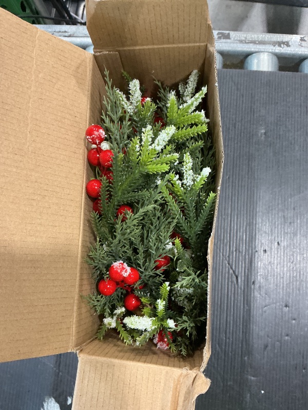 Photo 1 of [Snowy] 4 Pcs Christmas Candle Rings Wreaths, Mini Wreaths - 9"x3.5" Real Touch Cedar Wreath with Cypress Snowy Pinecones & Red Berry Christmas Candle Ring Holder for Home Table Centerpiece Decor