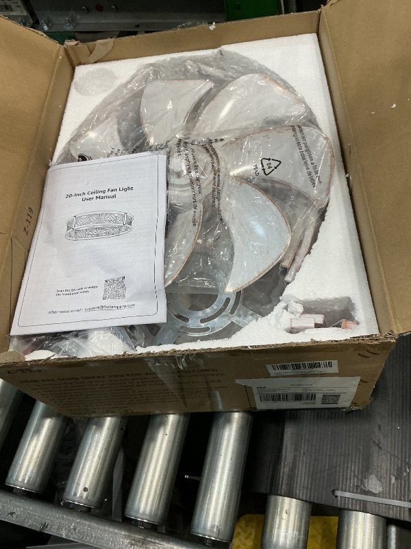 Photo 1 of LEDIARY 20" Caged Ceiling Fan with Light, Small Flush Mount Ceiling Fan with App&Remote, Low Profile Bladeless Ceiling Fan Light Fixture 6 Speed, Reversible and Quiet Motor-White Gold