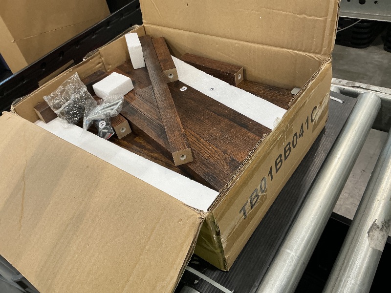 Photo 1 of **MISSING PIECES UNKNOWN**TUTOTAK End Table with Charging Station, Set of 2, Small Side Table with Outlets, Nightstand Bedside Table, 2-Tier Storage Shelf for Small Space, Living Room, Bedroom Brown TB01BB041C