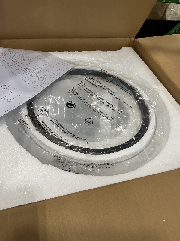 Photo 1 of WUZUPS Chandelier Rustic Farmhouse Industrial Round Ceiling Pendant LED Light Fixture Clear Seeded Glass Shade for Dining Room Kitchen Island Foyer Entryway, H 20.9" x W 15.9", Black