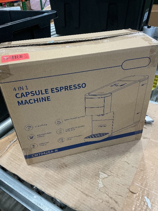 Photo 1 of *MINOR DAMAGE - USED*
KIDISLE 20 Bar Espresso Machine, Compatible with Nespresso Original & Dolce Gusto Capsules, Ground Coffee & ESE Pods, 47.3oz Tank, One-Touch Boil, Smart Controls, Drip Tray & Storage