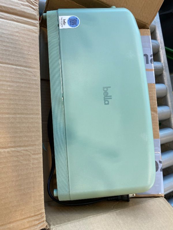 Photo 1 of ***MINOR DAMAGE*** bella 2 Slice Slim Toaster, Fits-anywhere™ Kitchenware, 6 Setting Shade Control with Reheat & Cancel Buttons, Fits Sourdough, 10” Long Slot, Anti Jam & Auto Shutoff, 900 Watt, Seaglass