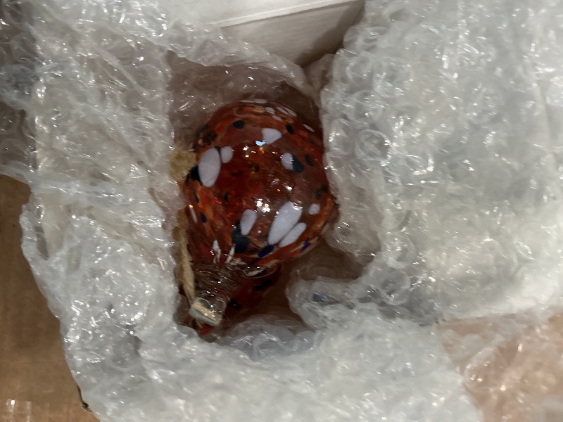 View 2 of *MINOR DAMAGE - USED*
Hand Blown Glass Gazing Balls for Garden Love Heart Hanging 3.8" Friendship Balls Christmas Ball Ornaments for Xmas Tree Decoration (Red - A)
