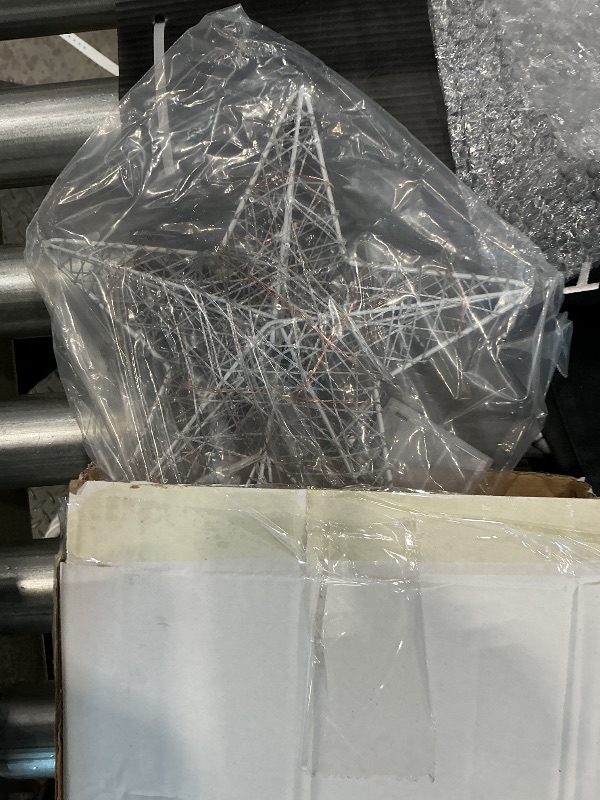 Photo 1 of 10 Inch Christmas Star Pentagram Tree Topper with Warm LED Lights for Xmas Tree Decorations (White)