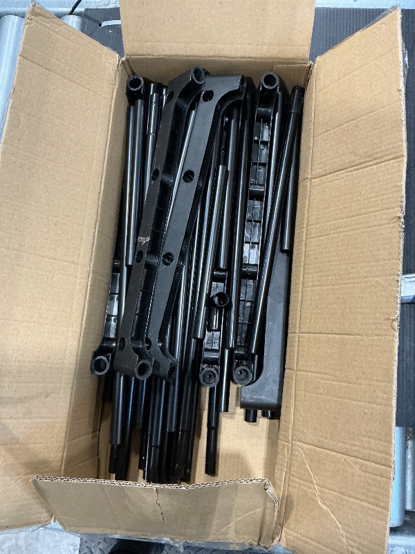 Photo 1 of *UNTESTED*
SONGMICS Shoe Rack, 3-Tier Shoe Organizer, Metal Storage Shelf, Upright or Upside Down, for 20-24 Pairs, Stackable, for Entryway, 11.8 x 46.1 x 21.7 Inches, Black ULSA033B01