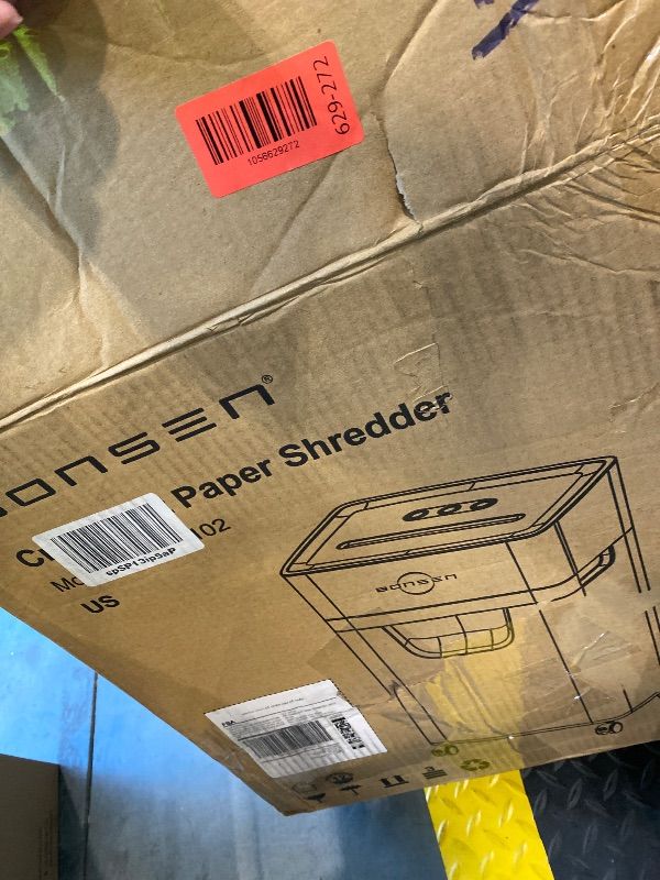Photo 1 of *UNTESTED*
BONSEN 16-Sheet Heavy Duty Paper Shredder for Office, 60-Minute Running Time Cross-Cut CD Shredder with 60dB Low-Noise, 5.3-Gallon Pull Out Bin, Anti-Jam & Quiet Shredder for Home Office (S3102)