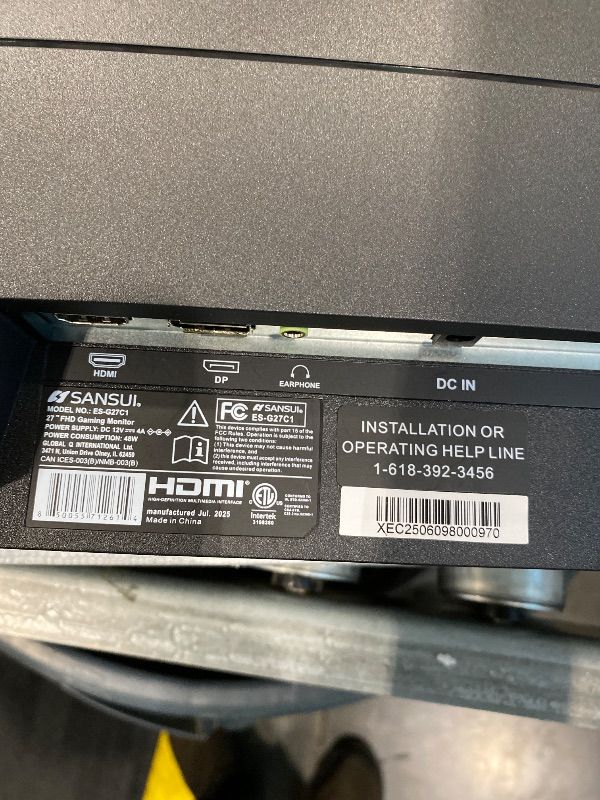 Photo 1 of ***SCREEN CRACKED*** ***MISSING POWER CABLE*** SANSUI 27 Inch Curved Gaming Monitor 200Hz 1ms with Speakers FHD 1080P Computer Monitor FreeSync|1500R|130% sRGB|HDR|Low Blue Light|HDMI DP Ports|VESA Mount|Metal Stand(HDMI Cable Incl.)