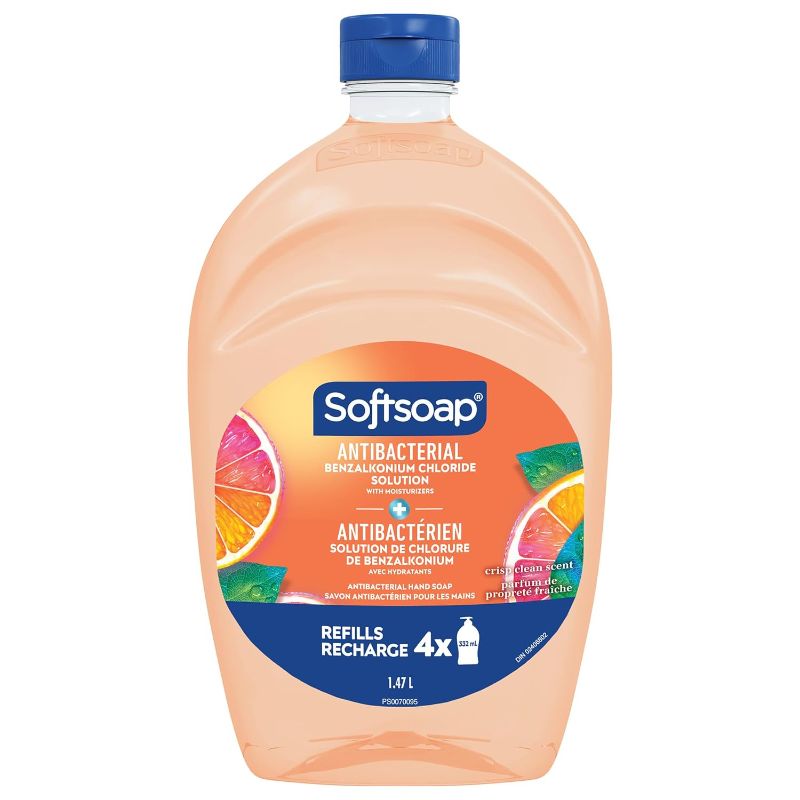 View 1 of ***MISSING 5***ONLY 1 IN BAG*** Softsoap Antibacterial Hand Soap Liquid Refill, Crisp Clean, 50oz, Bathroom Soap, Bulk Soap, Moisturizing, Pack of 6***MISSING 5