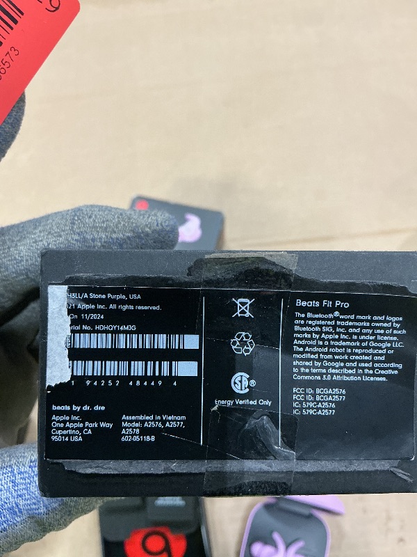 Photo 1 of ***READ CLERK NOTES*** Beats Fit Pro (1st Gen) - True Wireless Noise Cancelling Earbuds - Active Noise Cancelling - Sweat Resistant Earphones, Compatible with Apple & Android, Class 1 Bluetooth® - Stone Purple