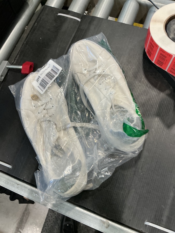 View 2 of **MINOR DAMAGE - USED**
FRACORA Mens Canvas Shoes White Black Sneakers Low Top Lace Up Casual Shoe(Milk White, US10)