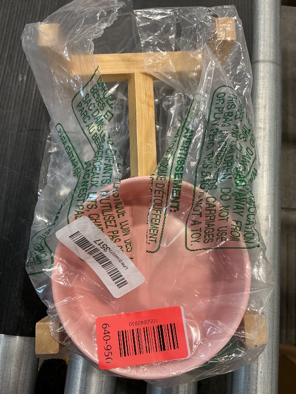 Photo 1 of ***ONLY 1 DISH*** Welloyed Elevated Ceramic Dog Bowl Set - Raised Dog Bowls with Non Slip Bamboo Stand, Food and Water Bowl Set for Kitty, Cats and Toy Breed Dogs, Pet Bowls, Weighted Dogs Dishes (5.1'', 2*16OZ, Pink)