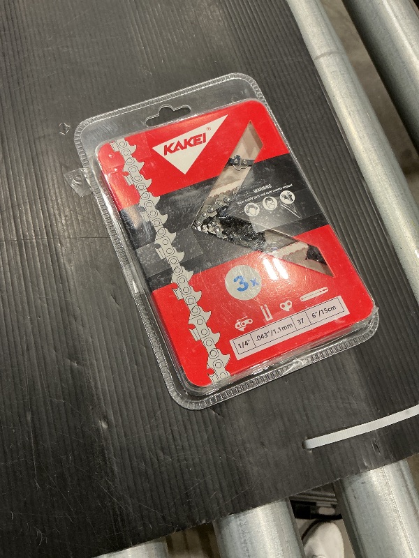 Photo 1 of *USED*
KAKEI 6 Inch Chainsaw Chain 1/4" Pitch .043" Gauge 37 Drive Links Pole Saw Chain (3 Chains) - Semi Chisel