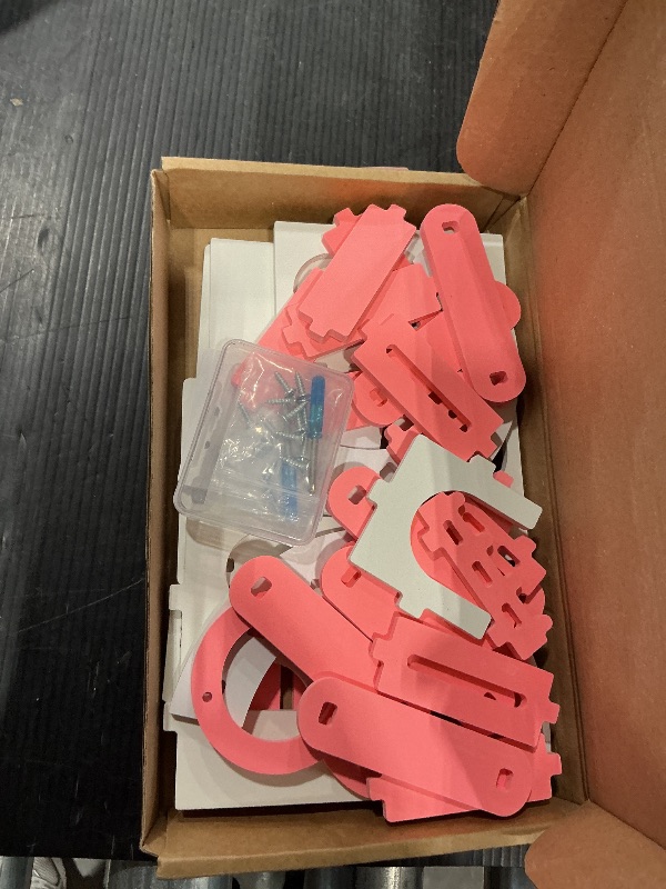 Photo 1 of 3 Pieces Fun Hamster Toys Guinea Pig Hideout Include PVC Hamster House, Rainbow Bridge, Seesaw Toy DIY Exercise Play Toys for Rats Mouse Small Animals(Small,Pink)