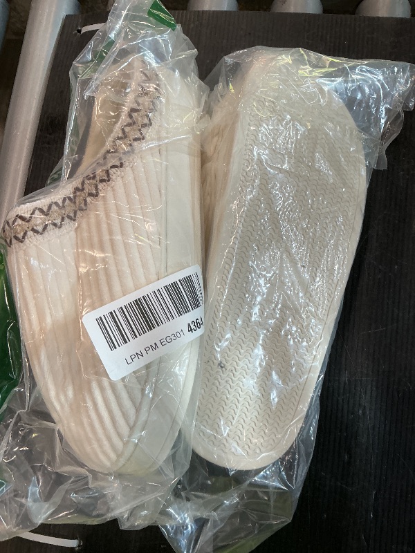 View 2 of **SEE CLERK NOTES**
Slippers for Women&Men with Memory Foam Corduroy Closed Toe House Shoes Ladies Winter Warm Comfy Bedroom Women's Slipper Indoor and Outdoor Slip-on Rubber Sole?B667White8-9