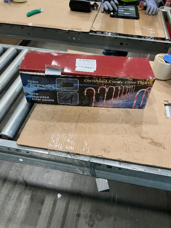 Photo 1 of *Damaged item/doesnt light* Anordsem Solar Christmas Decorations Outdoor: 12 Pack Candy Cane Pathway Stake Lights - 21" Waterproof LED 8 Lighting Models Yard Garden DIY Decor - 2026 Xmas Gifts for Homeowners