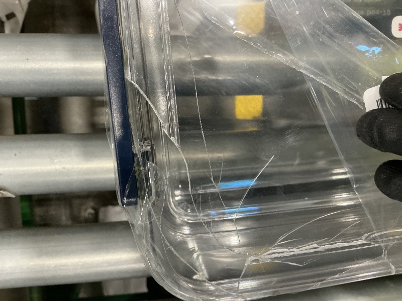 Photo 1 of ***MAJOR DAMAGE*** CATOOMUU 2 Pcs 5.5qt 9 x 13 Plastic Portable Project Case With Snap-Tight Latch Clear Stackable Storage Box With Lids Organizer Container For A4 File Photo Documents Scrapbook Craft Art Supplies