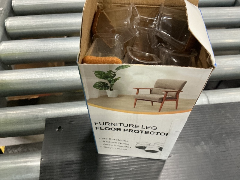 Photo 1 of Chair Leg Floor Protectors Square Chair Leg Protectors for Hardwood Floors Silicone Caps Felt Strengthen Bottom Protection Anti-Scratch Reduce Noise 32 Pack Clear Square M Fit:13/16" to 1" (20-26mm)