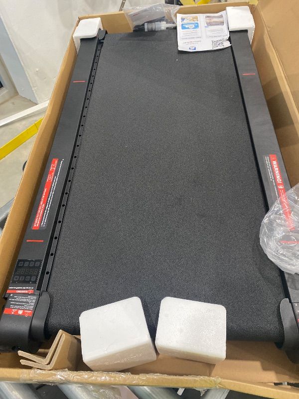 Photo 1 of **MAJOR DAMAGE**
Walking Pad Treadmill with APP, 3 in 1 Under Desk Treadmills, 2.5HP Low Noise Walking Vibration Pad with Remote Control,Portable Treadmill for Home Office, Red