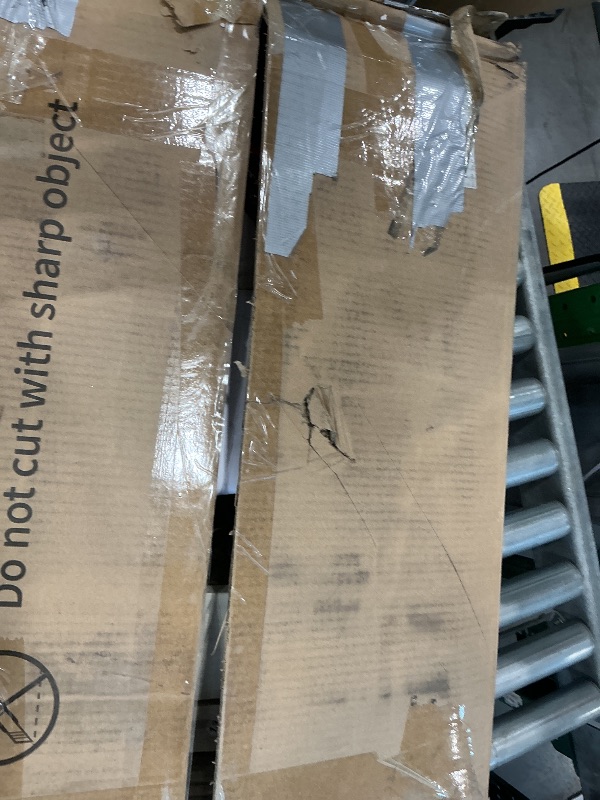 Photo 1 of **MISSING PIECES UNKNOWN**YITAHOME Farmhouse 2-Drawer Nightstand & End Table with Built-in USB Charging Ports & LED Light | Sofa Beside Table | Open Shelf Storage | Off-White & Walnut Grain Finish