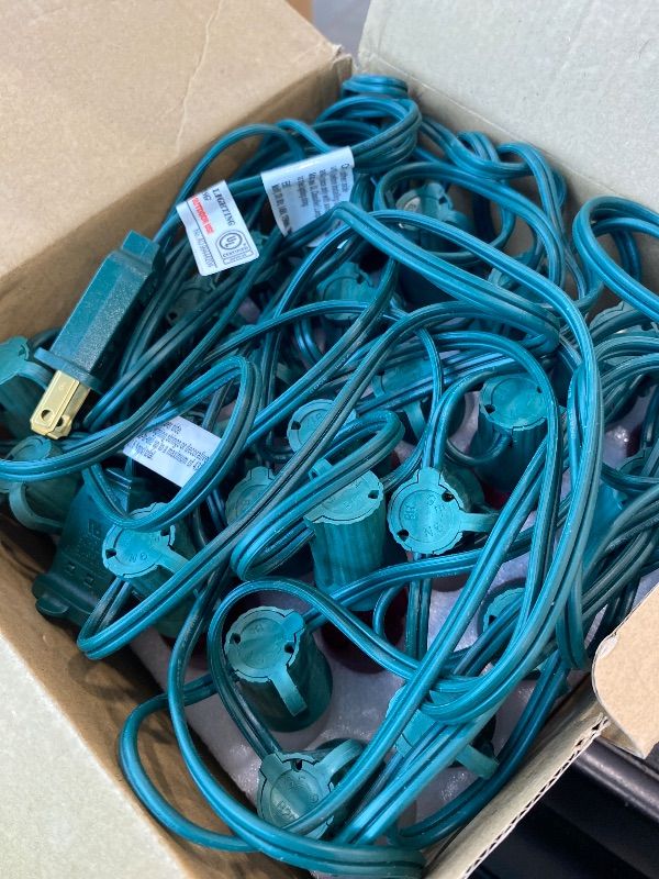 Photo 1 of *UNTESTED*
Romasaty C9 Christmas Lights, 25FT Christmas C9 String Lights with 26 Red White Bulbs, Hanging Christmas Decoration Lights for Outdoor Patio Party Garden Yard-Green Wire