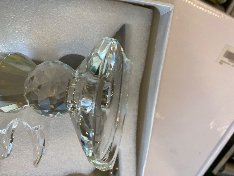 Photo 1 of ***MAJOR DAMAGE*** Kitcom 2-Pack Crystal Candle Stick Holders for Home Decor, Clear Crystal Taper/Pillar Candles Holder Table Centerpieces for Party and Wedding Decoration(10.6inch Tall)