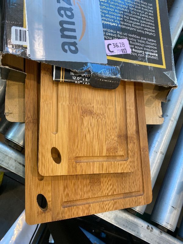 Photo 1 of ***MISSING ONE*** Pre-Oiled, Non Toxic 3-Piece Carbonized Bamboo Cutting Board Set, Eco-Friendly Wooden Chopping Boards for Kitchen with Hanging Hole, 500°F Carbonized Technology Charcuterie Serving Boards Deer & Oak