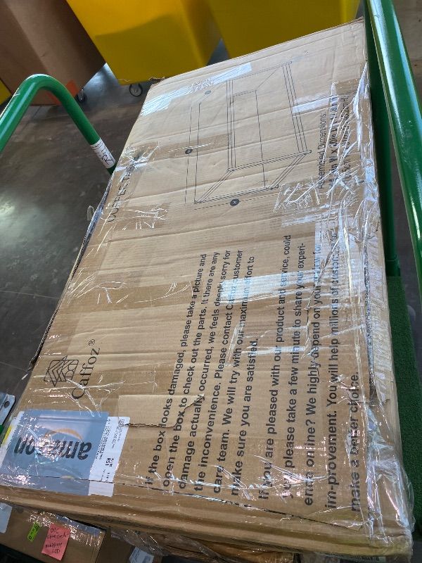 Photo 1 of **UNKNOWN MISSING PIECES**Caffoz Tall Side End Table Furniture Designs |Brooklyn Series | Night Stand | Coffee Table |Storage Shelf | Sturdy | Easy Assembly | White Gold Wood Look Accent Furniture with Metal Frame