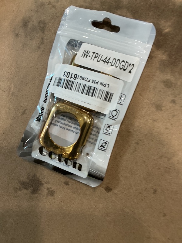 Photo 1 of [2 Pack] Goton Bumper Case for Apple Watch 44mm, [No Screen Protector] Slim Soft TPU Shockproof Case Cover Bumper Protector Accessories for iWatch SE 3/SE 2/SE, Series 6/5/4, 44mm Gold+Gold