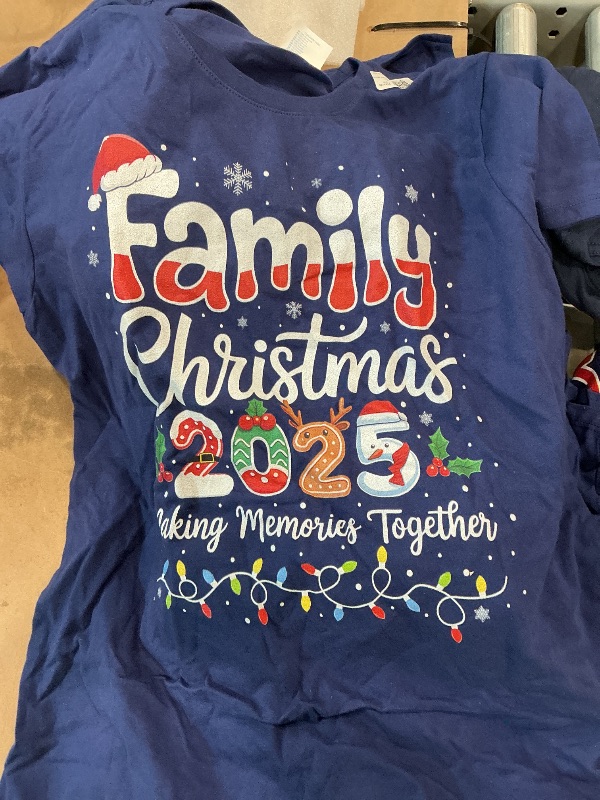 Photo 1 of  7 pack blue Family Christmas 2025 Matching Outfit Xmas Squad Santa T-Shirt