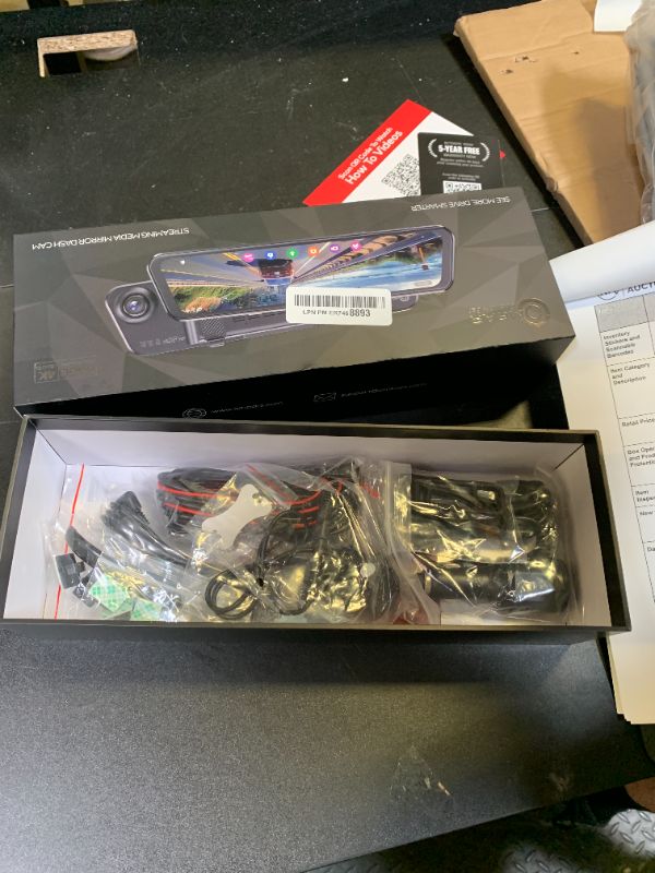 Photo 1 of OMBAR 4K+2.5K Rear View Mirror Camera with ADAS BSD and LCA, 12" Smart Mirror Dash Cam with 5.8GHz WiFi, Rearview Mirror Camera with GPS G-Sensor, Parking Monitor, Loop Recording, 64GB Card Includes