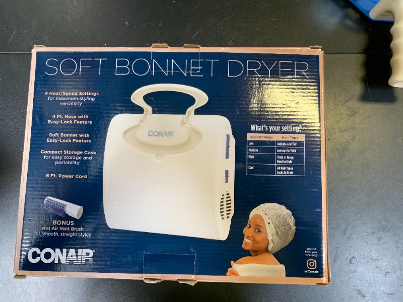 Photo 1 of Conair Bonnet Hair Dryer, Soft Portable Bonnet Style Hair Dryer